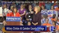 Clinton chokes on under God laughs