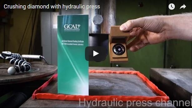 crushing a diamond with hydraulic press