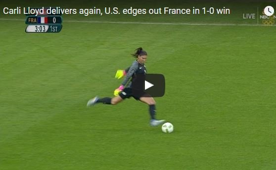 Carli Lloyd scores winning goal against France