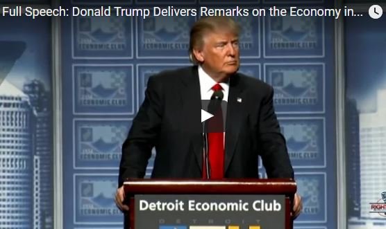 Donald trump economic speech Detroit 8-8-16