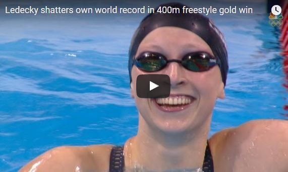 Ledecky shatters own world record in 400m