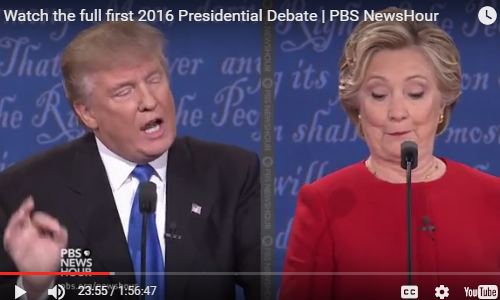 Donald Trump and Hillary Clinton presidential debate Hofstra 9-27-2016