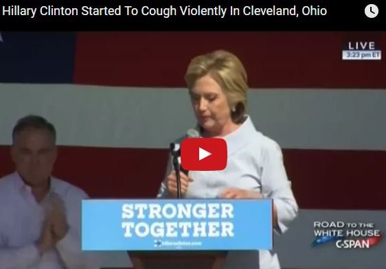 Hillary Coughs violently at Cleveland Labor Day rally