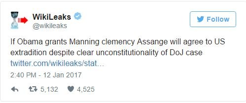 Assange extradition manning clemency