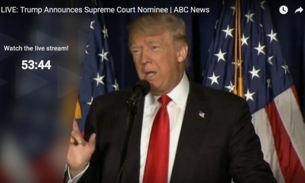 Trump announces supreme court justice