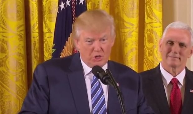 Trump speaks at senior staff swearing in ceremony