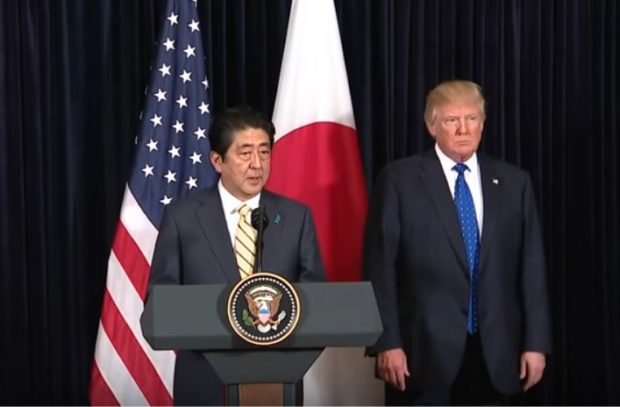President Trump and Prime Minister Abe North Korea missile launch