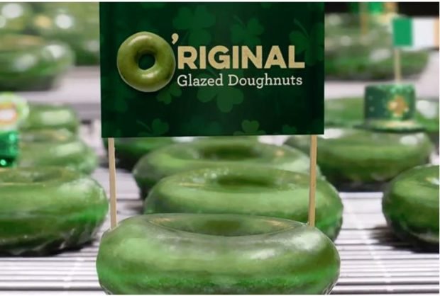 Krispy Creme green doughnuts for St. Patrick's day