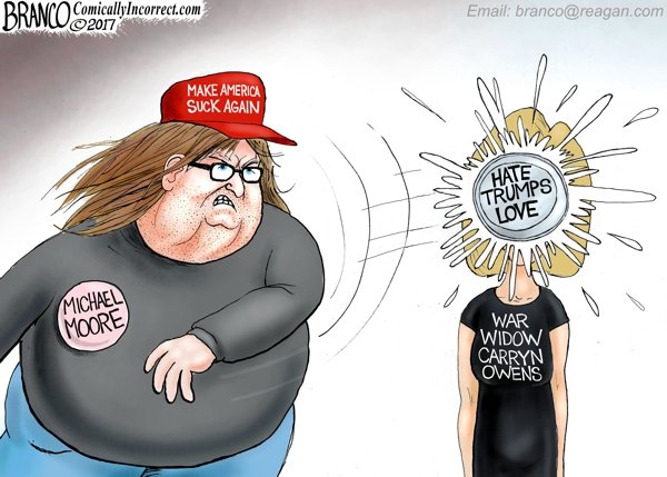 Moore Hate From the Left - A.F. Branco Political Cartoon