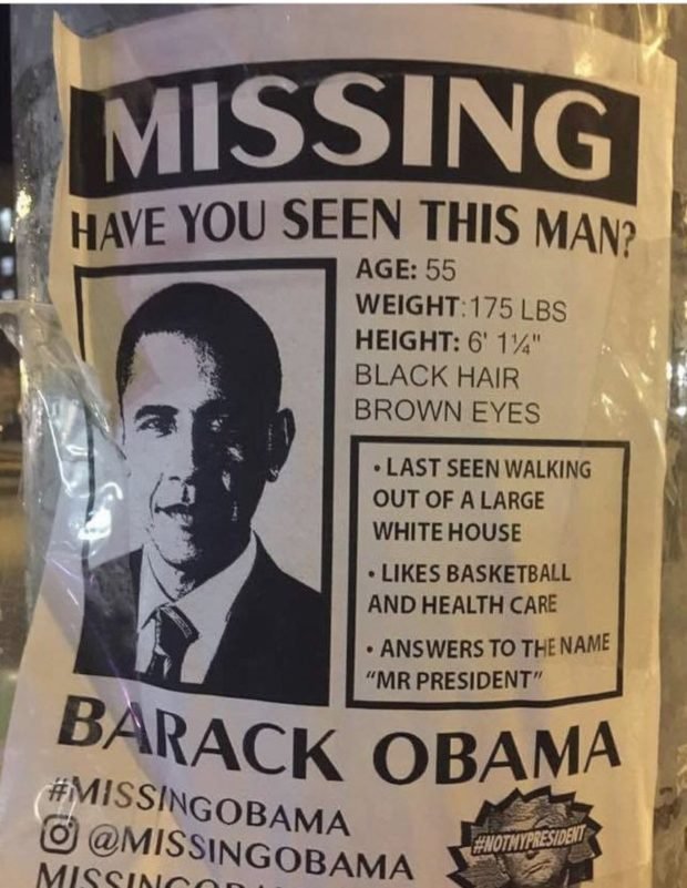 Obama missing poster