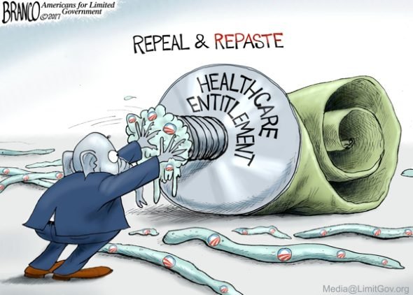 Repeal and Repaste - A.F. Branco political cartoon