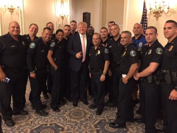 Trump with law enforcement