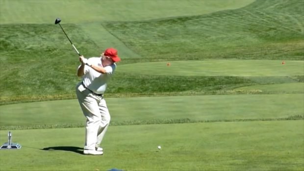 Donald Trump playing golf