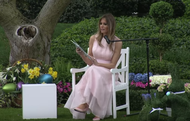 Melania Trump reads to children at Easter Egg Roll