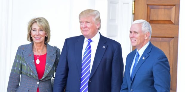 Donald Trump, Betsy DeVos, Mike Pence