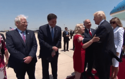 The welcoming line as Trump visits Israel