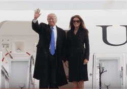 Donald Trump and Melania Trump exit Air Force One