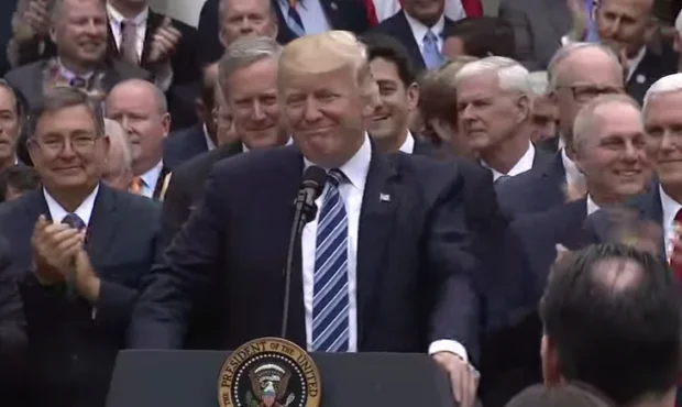 Donald Trump celebrates health care bill passage