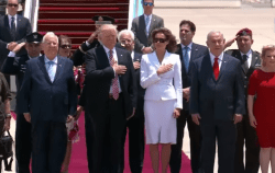 Israeli and American delegation U.S. National Anthem