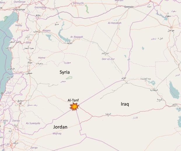 Map of Syria Al-Tanf Strike 5-18-17