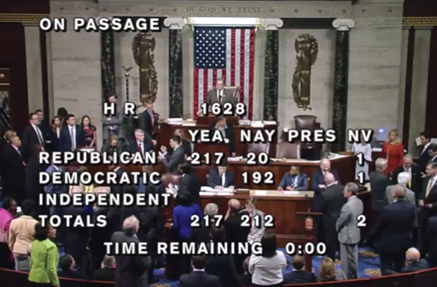 Passage and vote count of HR 1628 American Health Care Act 2017