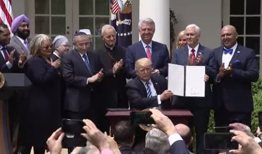 President Donald Trump signs executive order on religious freedom 5-4-17