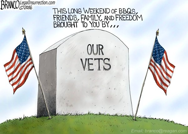 Thank you Veterans! - A.F. Branco political cartoon