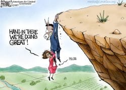 Leading From Behind - A.F. Branco political cartoon