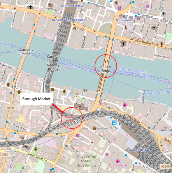 London Bridge and Borough Market Map
