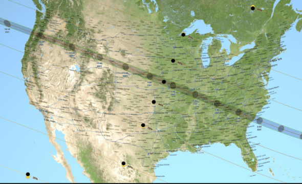 NASA total eclipse 2017 map