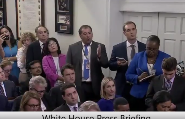 White House Press briefing battle on fake news
