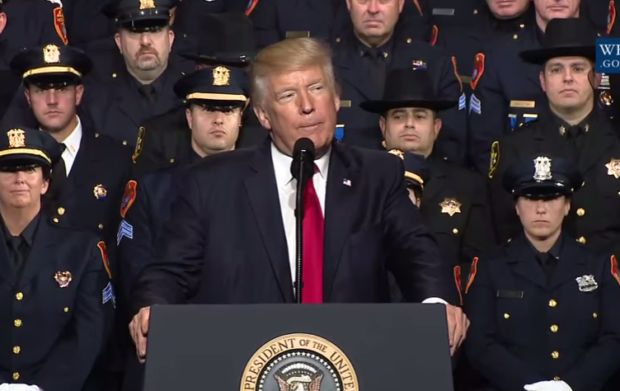 Donald Trump speaks on MS-13 to law enforcement