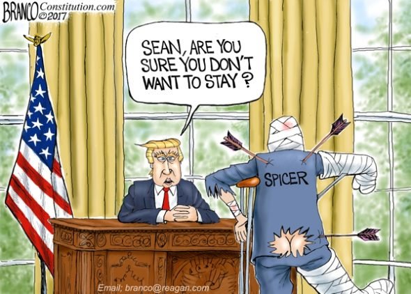 Honorable Discharge - A.F. Branco political cartoon