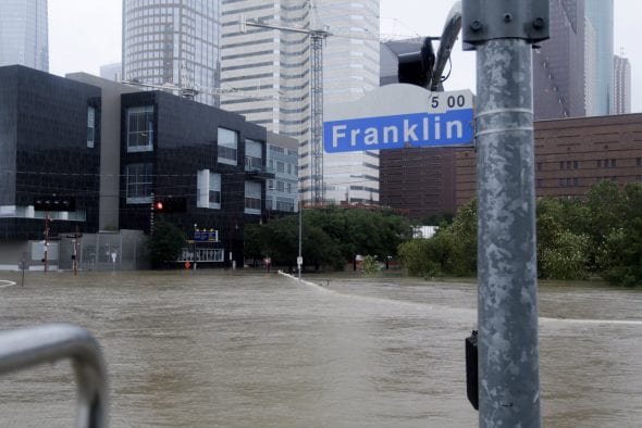 Downtown Houston flooding