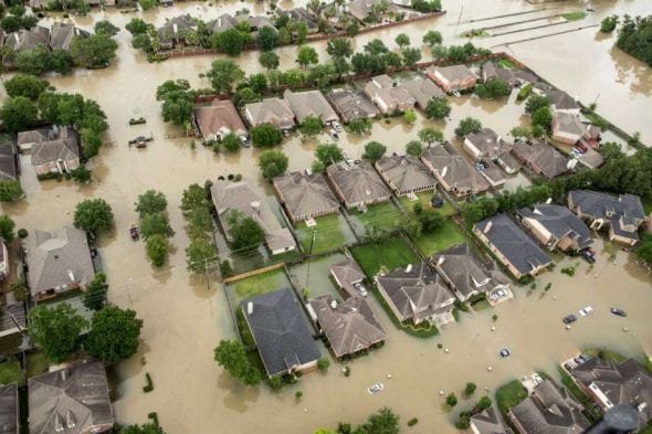 Houston neighborhood flooded