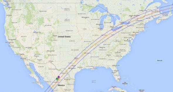 NASA GSFC 2024 Total Solar Eclipse Map