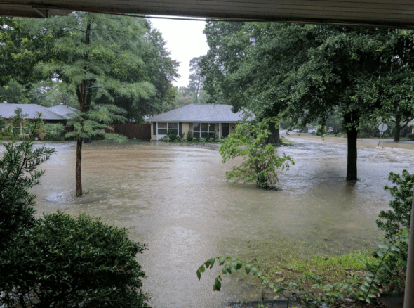 Oak Forest in Houston Flooded
