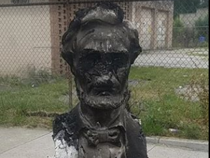 Vandalized Bust of Abraham Lincoln