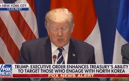 Donald Trump North Korea sanctions announcement 9-21-17