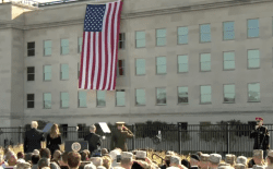 Donald Trump and Melania Trump Pentagon 9-11 remembrance national anthem