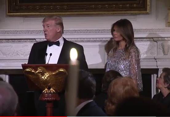 Donald Trump and Melania Trump host White House historical society dinner 2017