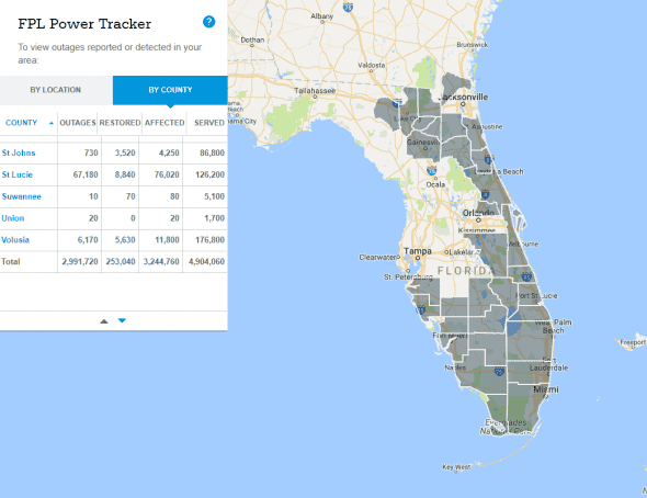 FPL Irma power outages 9-10 2000