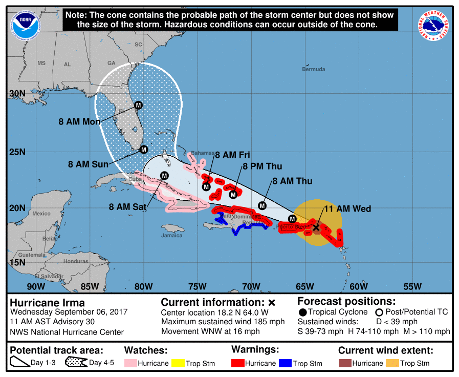 Irma cone and track 9-6-17 1100