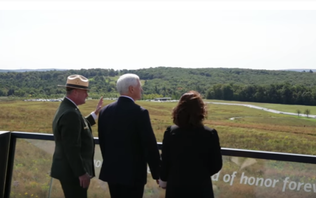 Mike Pence and Karen Pence visit Shanksville PA flight 93 memorial