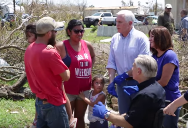 Mike Pence visits with Hurricane Harvey victims