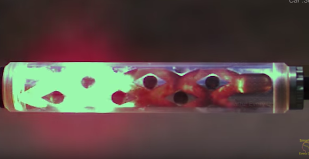 See through suppressor in super slow motion