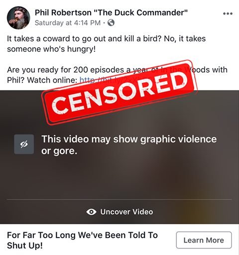 Phil Robertson censored Facebook