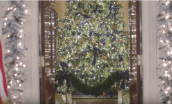 White House Christmas Tree blue room