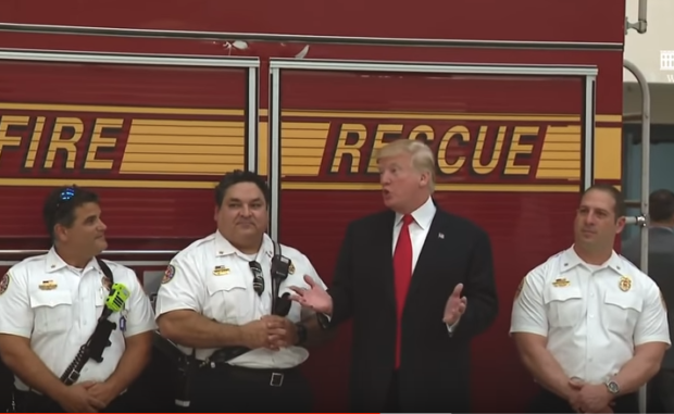 Donald Trump west palm beach fire and rescue 12-17-17