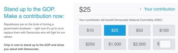 DNC raising money from shutdown